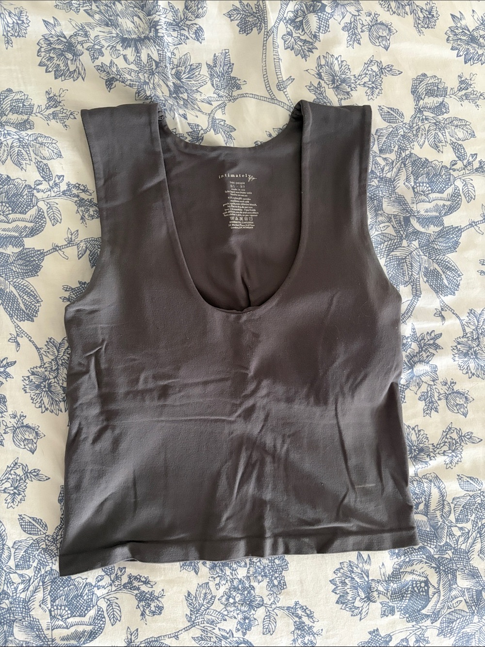 Free People Charcoal Scoop Neck Tank
